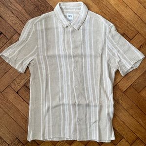 Zara Short Sleeve Knit Button Down